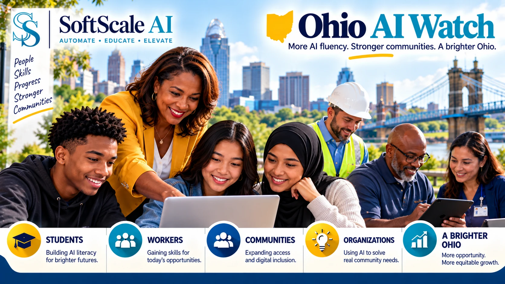 Ohio students, workers and community members building practical AI fluency through guided learning, workforce development and hands-on technology experience.